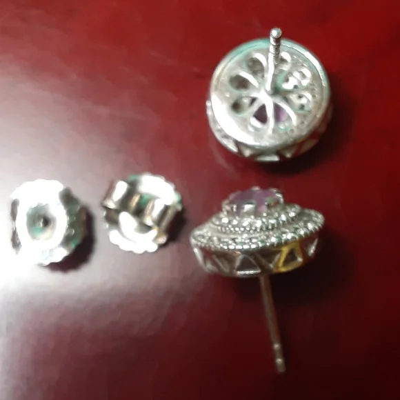 925 Genuine Pink Sapphire and White Zircons. Bride,  Mother-of-the Bride. - Picture 5 of 12